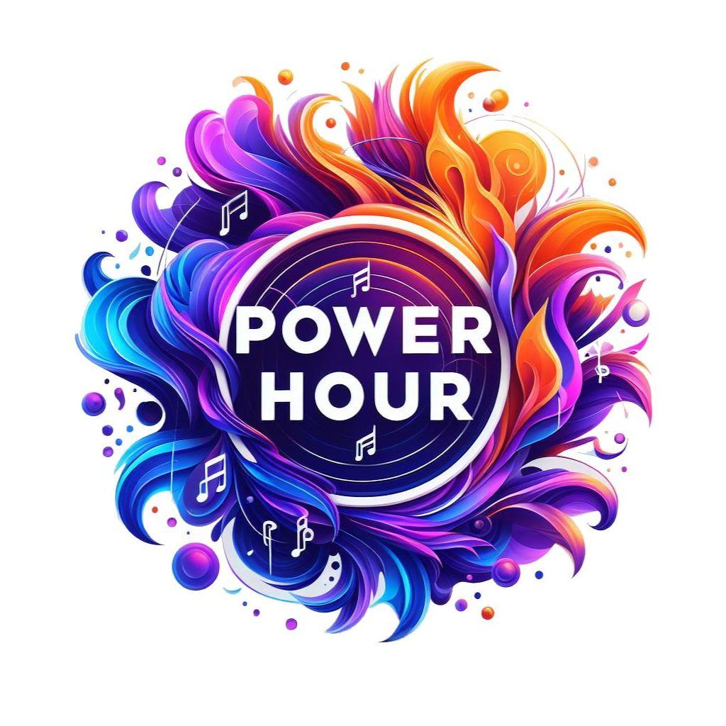 Power Hour logo — een kleurrijke cirkel met muzieknoten